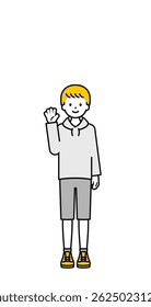 Esta es una simple ilustración de pose de cuerpo completo para niños con "ropa privada".