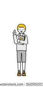 Dies ist eine einfache "private Kleidung" Kind Ganzkörper Pose Illustration.