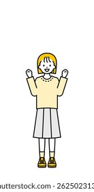 This is a simple “private clothes” child full-body pose illustration.
