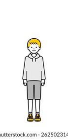 Dies ist eine einfache "private Kleidung" Kind Ganzkörper Pose Illustration.