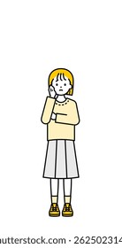 Dies ist eine einfache "private Kleidung" Kind Ganzkörper Pose Illustration.