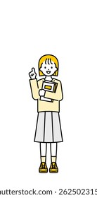 This is a simple “private clothes” child full-body pose illustration.