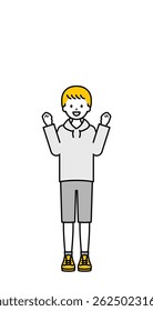 Esta es una simple ilustración de pose de cuerpo completo para niños con "ropa privada".