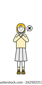 This is a simple “private clothes” child full-body pose illustration.