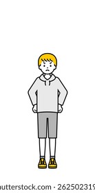 This is a simple “private clothes” child full-body pose illustration.