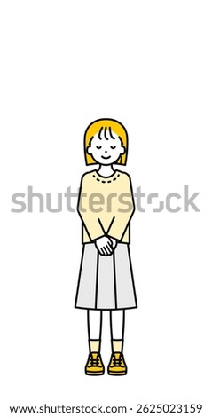 This is a simple “private clothes” child full-body pose illustration.