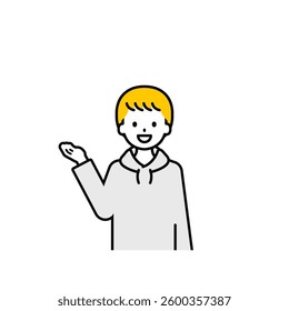 This is a simple “private clothes” child's upper body pose illustration.