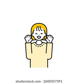 This is a simple “private clothes” child's upper body pose illustration.