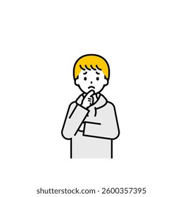 This is a simple “private clothes” child's upper body pose illustration.