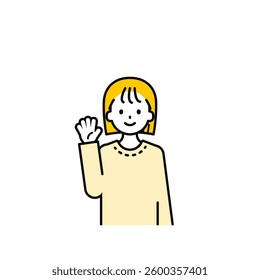 This is a simple “private clothes” child's upper body pose illustration.