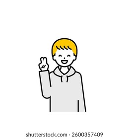 This is a simple “private clothes” child's upper body pose illustration.