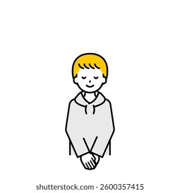 This is a simple “private clothes” child's upper body pose illustration.