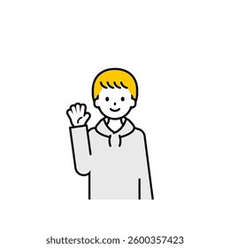 This is a simple “private clothes” child's upper body pose illustration.