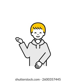 This is a simple “private clothes” child's upper body pose illustration.