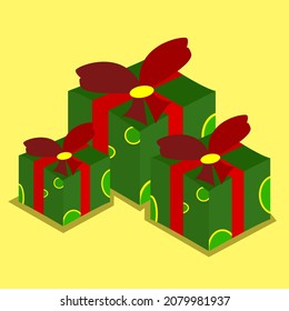 This is a simple Christmas gift box illustration. 