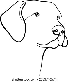 This is a simple and clean illustration with one contnious line of a dog