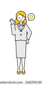 This is a simple "company employee" whole body pose illustration.