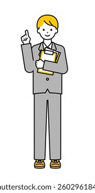 This is a simple "company employee" whole body pose illustration.