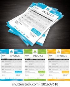 This is simple and creative invoice. Well organized and layered. Easy to edit.Vector illustration.