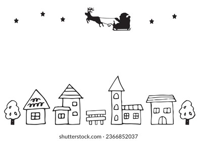 This is a simple, cute, hand-drawn Christmas illustration. You can use it as a frame or cut illustration.