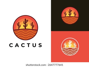 This is a simple desert cactus logo. This logo is suitable for desert travel, outdoor shops, communities and the like.