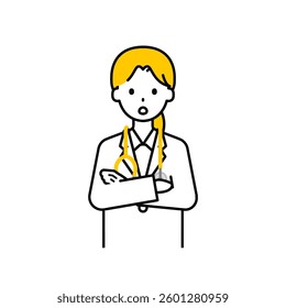 This is a simple "doctor" upper body pose illustration.