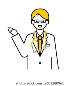 This is a simple "doctor" upper body pose illustration.