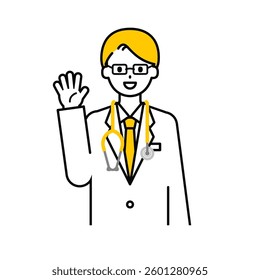 This is a simple "doctor" upper body pose illustration.