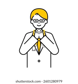 This is a simple "doctor" upper body pose illustration.