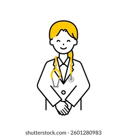 This is a simple "doctor" upper body pose illustration.