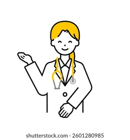 This is a simple "doctor" upper body pose illustration.