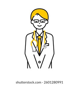 This is a simple "doctor" upper body pose illustration.