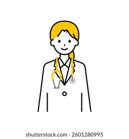 This is a simple "doctor" upper body pose illustration.