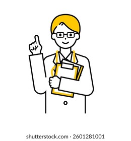 This is a simple "doctor" upper body pose illustration.