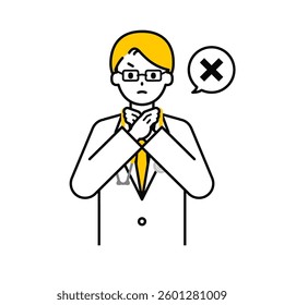 This is a simple "doctor" upper body pose illustration.