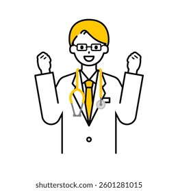 This is a simple "doctor" upper body pose illustration.