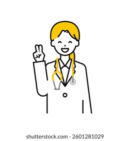 This is a simple "doctor" upper body pose illustration.
