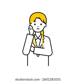 This is a simple "doctor" upper body pose illustration.