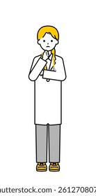This is a simple "doctor" whole body pose illustration.