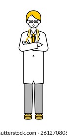 This is a simple "doctor" whole body pose illustration.