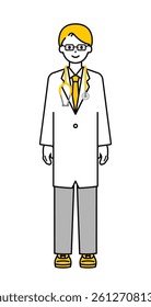 This is a simple "doctor" whole body pose illustration.