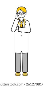 This is a simple "doctor" whole body pose illustration.