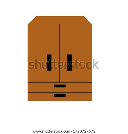This is a simple drawing cupboard with 2 shelves and 2 doors