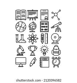 Este es un sencillo conjunto de iconos educativos listos para usar para sus proyectos de diseño