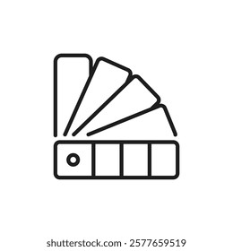 This simple and elegant outline icon represents a color palette, which symbolizes the important design and renovation aspects that are inherently present within the construction industry as a whole