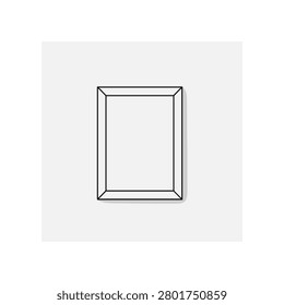 This simple, elegant rectangular frame features a clean black outline and a gentle shadow, creating a sense of depth. It serves as an excellent placeholder for photos, artwork, or textual content, suitable for minimalist designs and presentation templates.
