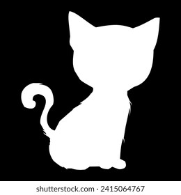 This simple and elegant white cat silhouette is perfect for a variety of uses, from logos and branding to invitations and home decor. The clean lines and minimalist design make it versatile