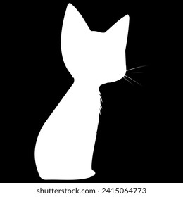 This simple and elegant white cat silhouette is perfect for a variety of uses, from logos and branding to invitations and home decor. The clean lines and minimalist design make it versatile