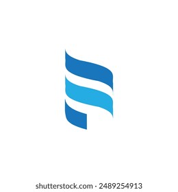 This is a simple flat logo of an initial letter F in blue color on a white background