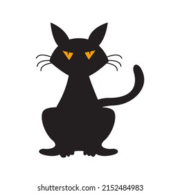 this is a simple halloween day cat illustration vector